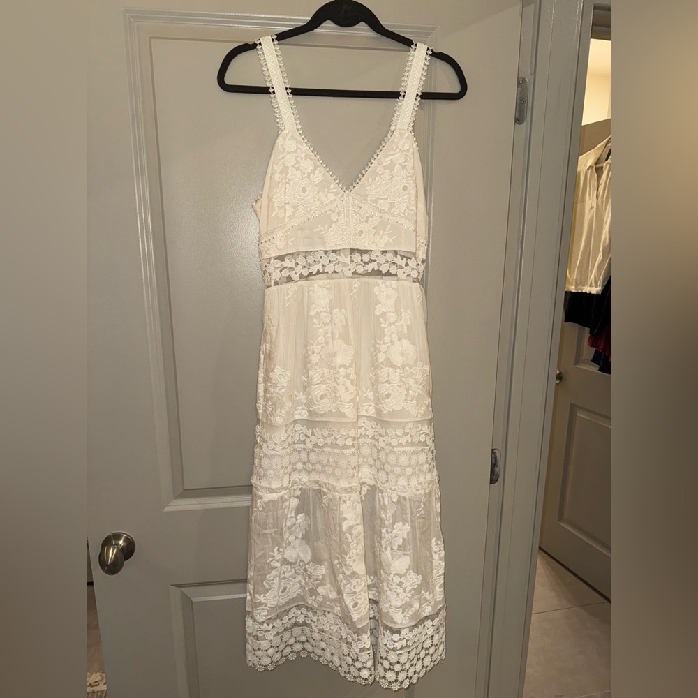 Self-Portrait White Lace Maxi Dress